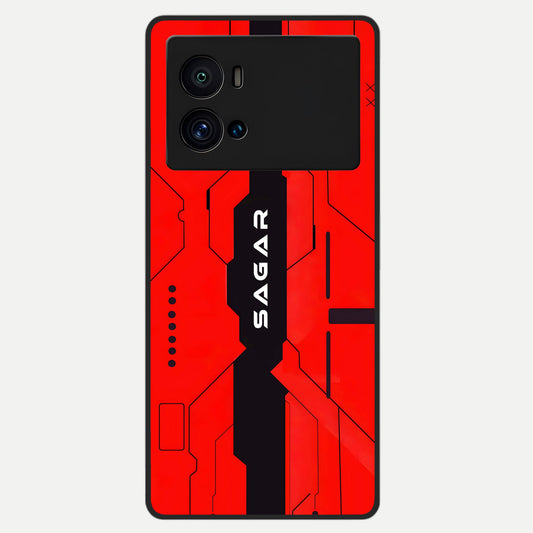  Voltage Rise CYBERPUNK Custom Name Glass Case For iQOO 9 Pro back cover – personalized glossy printed glass finish