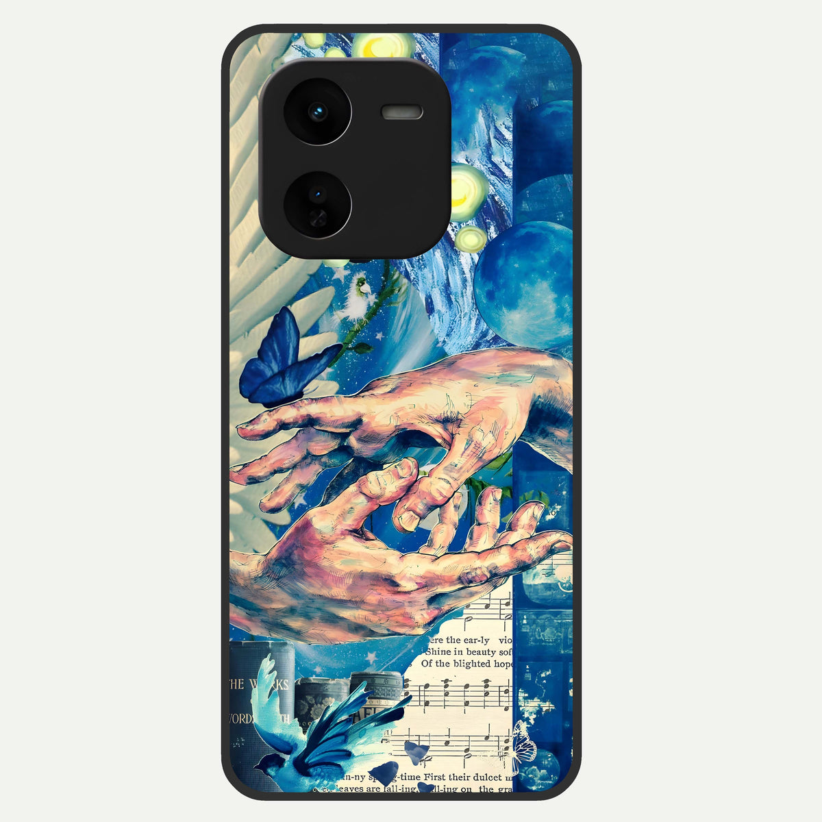  Aesthetic Divider Glass Case For iQOO Z9x 5G back cover – full design glossy printed glass finish