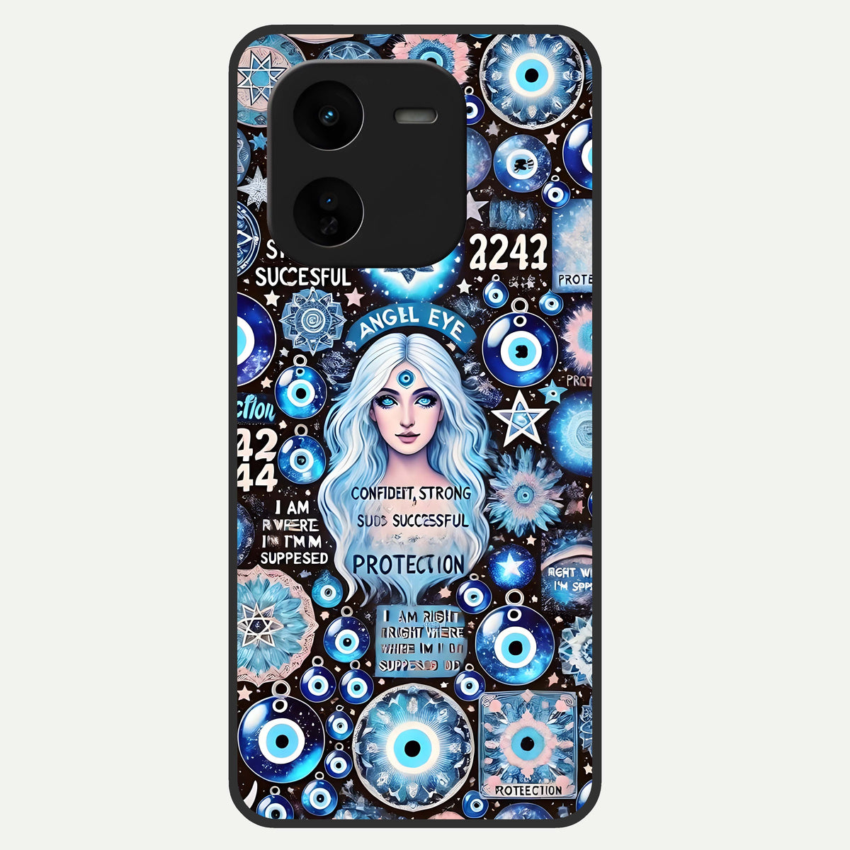  Angel Aura Shield Glass Case For iQOO Z9x 5G back cover – full design glossy printed glass finish