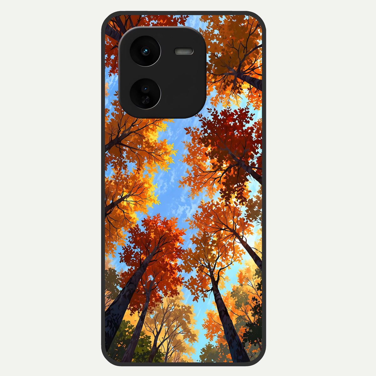  Autumn Sky Rise Glass Case For iQOO Z9x 5G back cover – full design glossy printed glass finish
