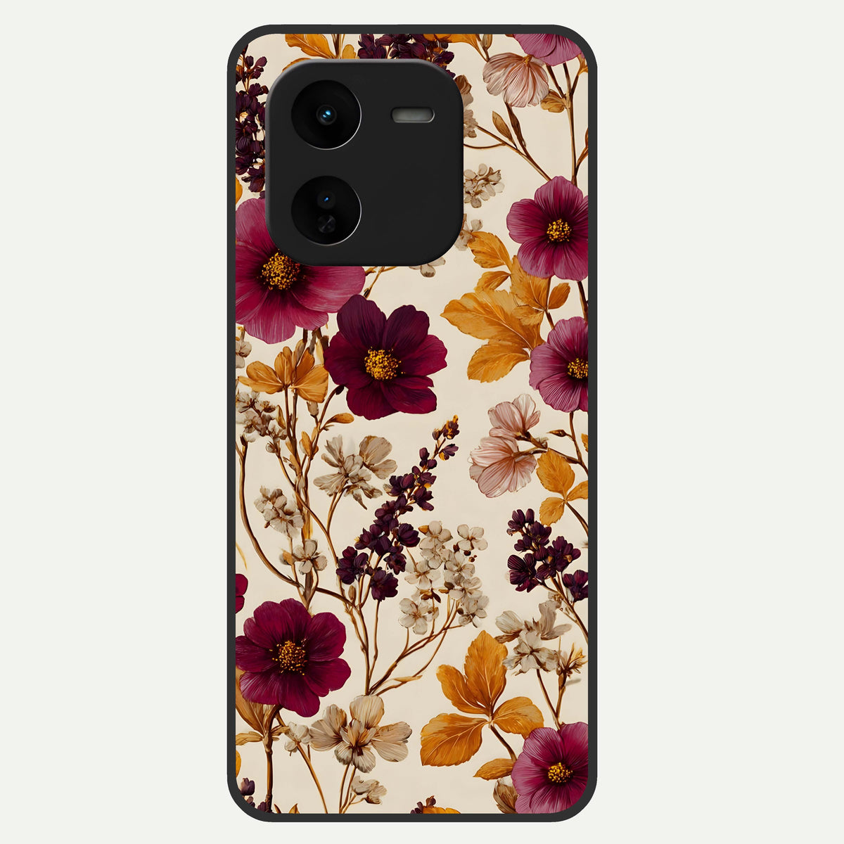  Autumn Wine Bloom Glass Case For iQOO Z9x 5G back cover – full design glossy printed glass finish