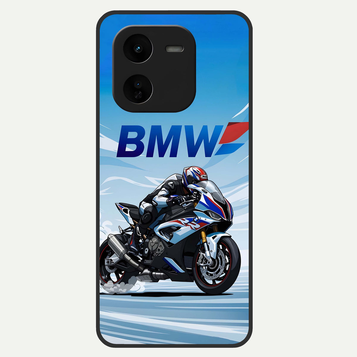  BMW Power Drift Glass Case For iQOO Z9x 5G back cover – full design glossy printed glass finish