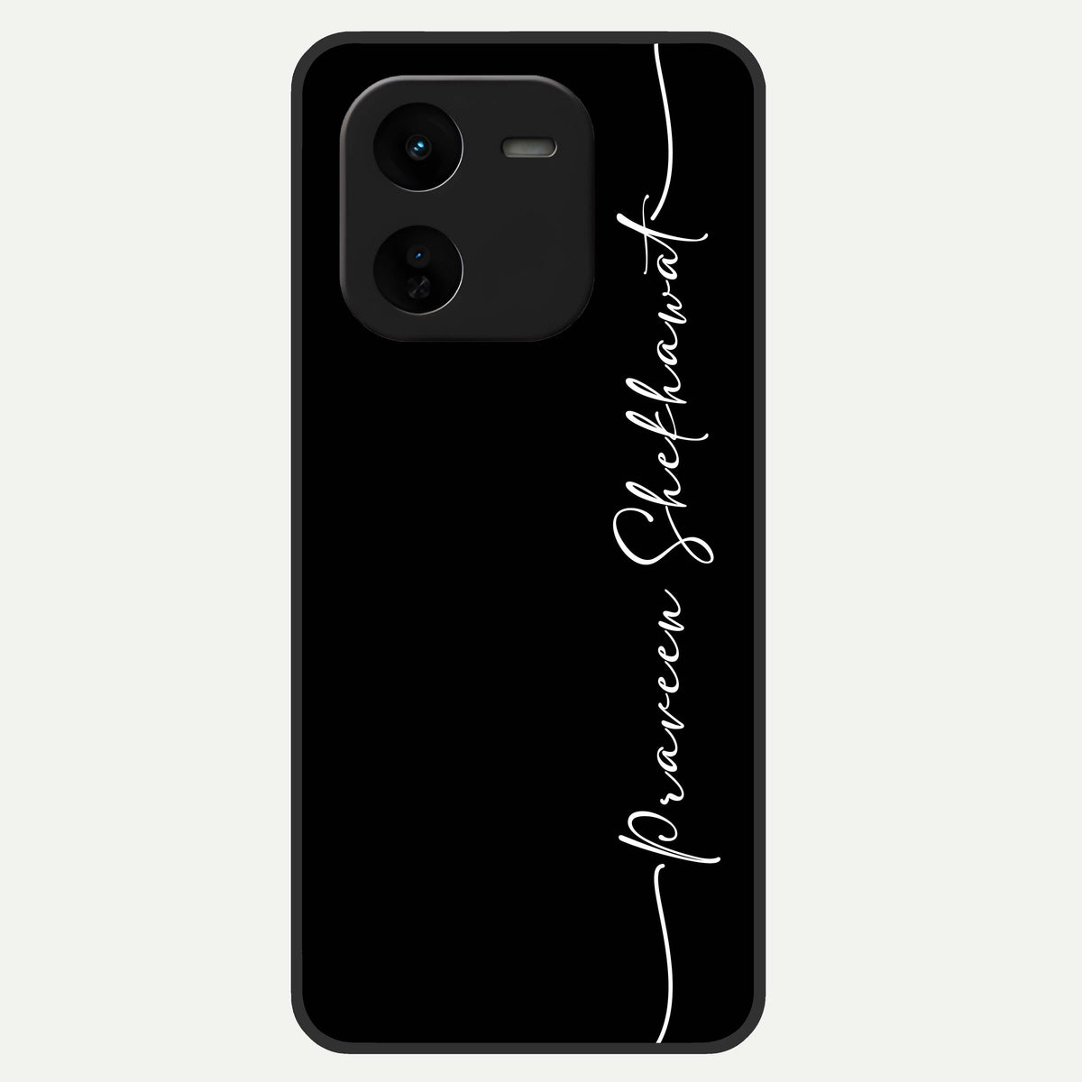  Black Tune Custom Name Glass Case For iQOO Z9x 5G back cover – full design glossy printed glass finish