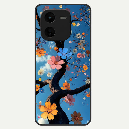  Blossom Dream Sky Glass Case For iQOO Z9x 5G back cover – full design glossy printed glass finish