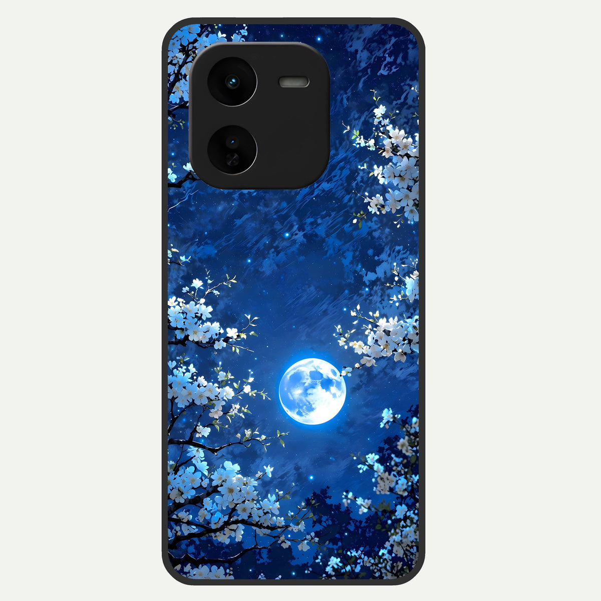  Blossom Moonlight Sky Glass Case For iQOO Z9x 5G back cover – full design glossy printed glass finish
