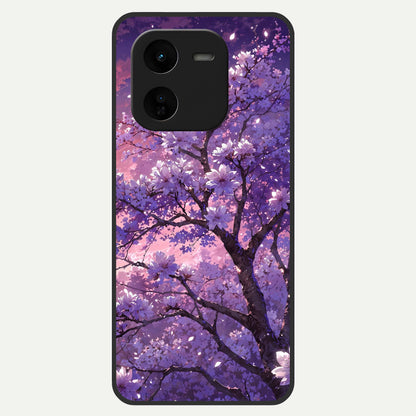  Blossom Tree Glass Case For iQOO Z9x 5G back cover – full design glossy printed glass finish