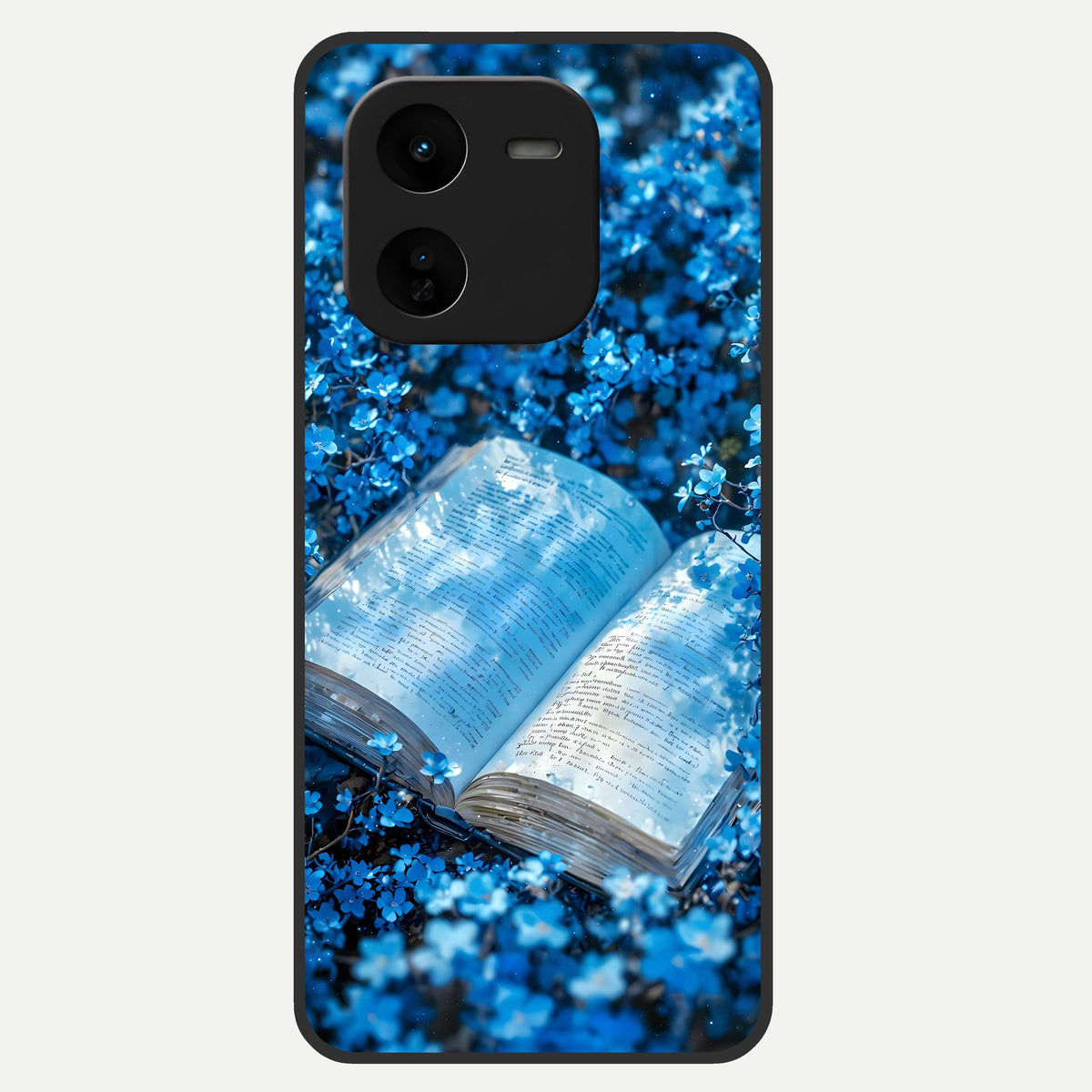  Blue Bloom Tales Glass Case For iQOO Z9x 5G back cover – full design glossy printed glass finish