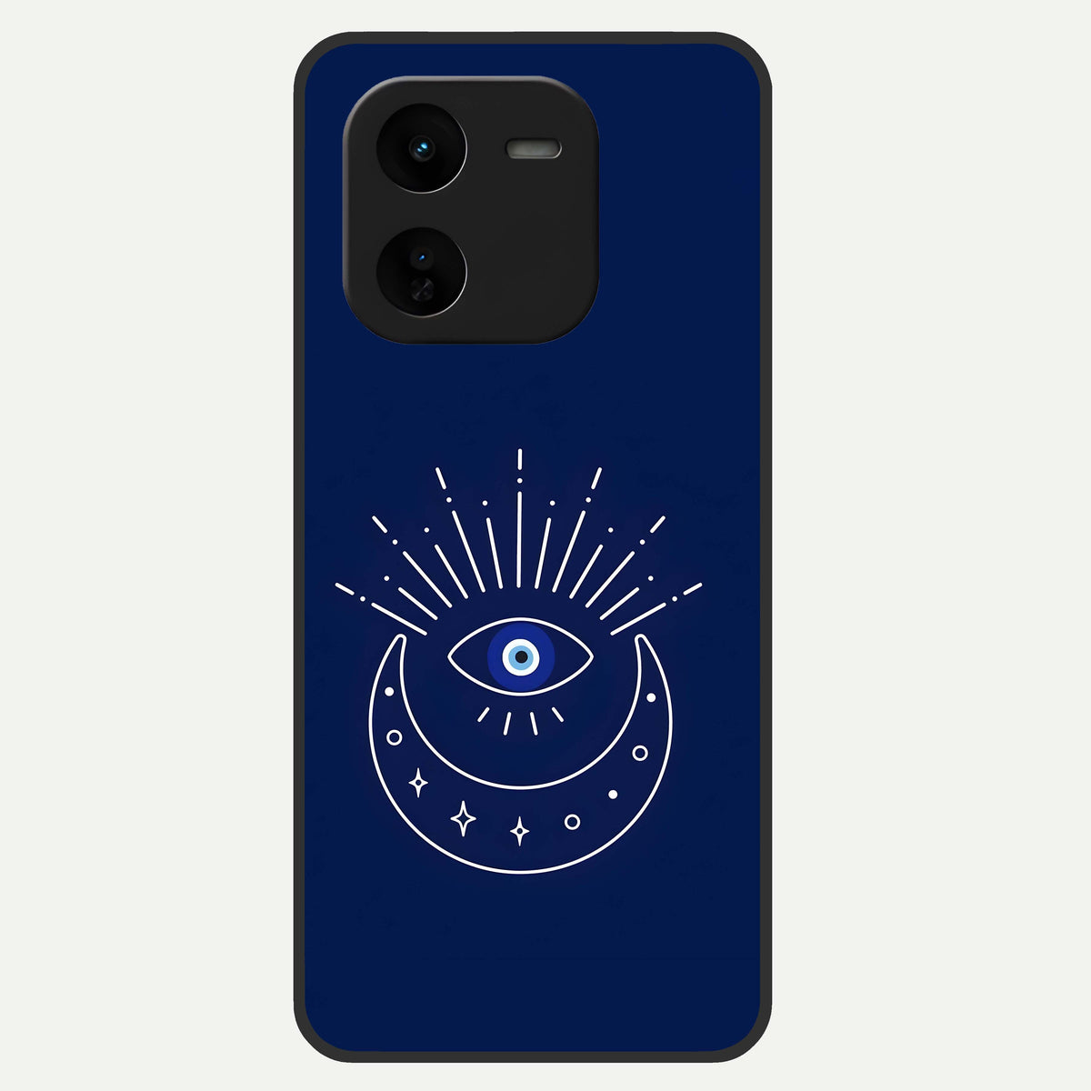  Blue Evil Eye Glass Case For iQOO Z9x 5G back cover – full design glossy printed glass finish