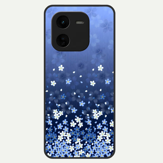  Blue Starry Glass Case For iQOO Z9x 5G back cover – full design glossy printed glass finish