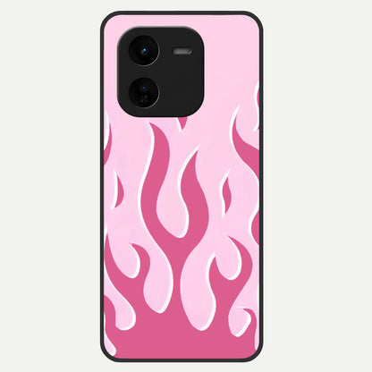  Blush Flame Energy Glass Case For iQOO Z9x 5G back cover – full design glossy printed glass finish