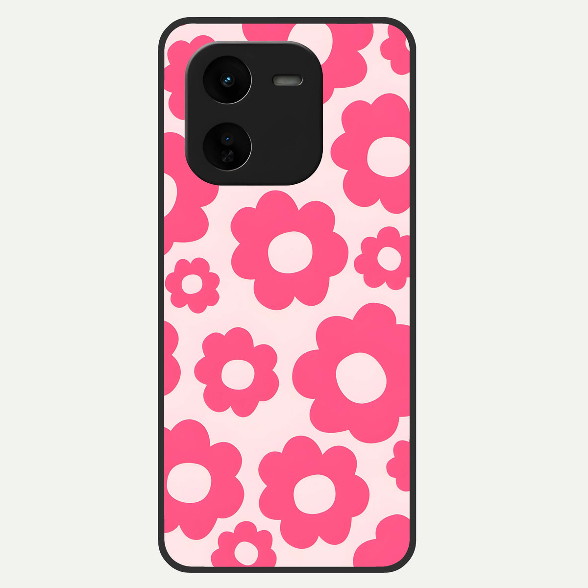  Blush Flower Pop Glass Case For iQOO Z9x 5G back cover – full design glossy printed glass finish