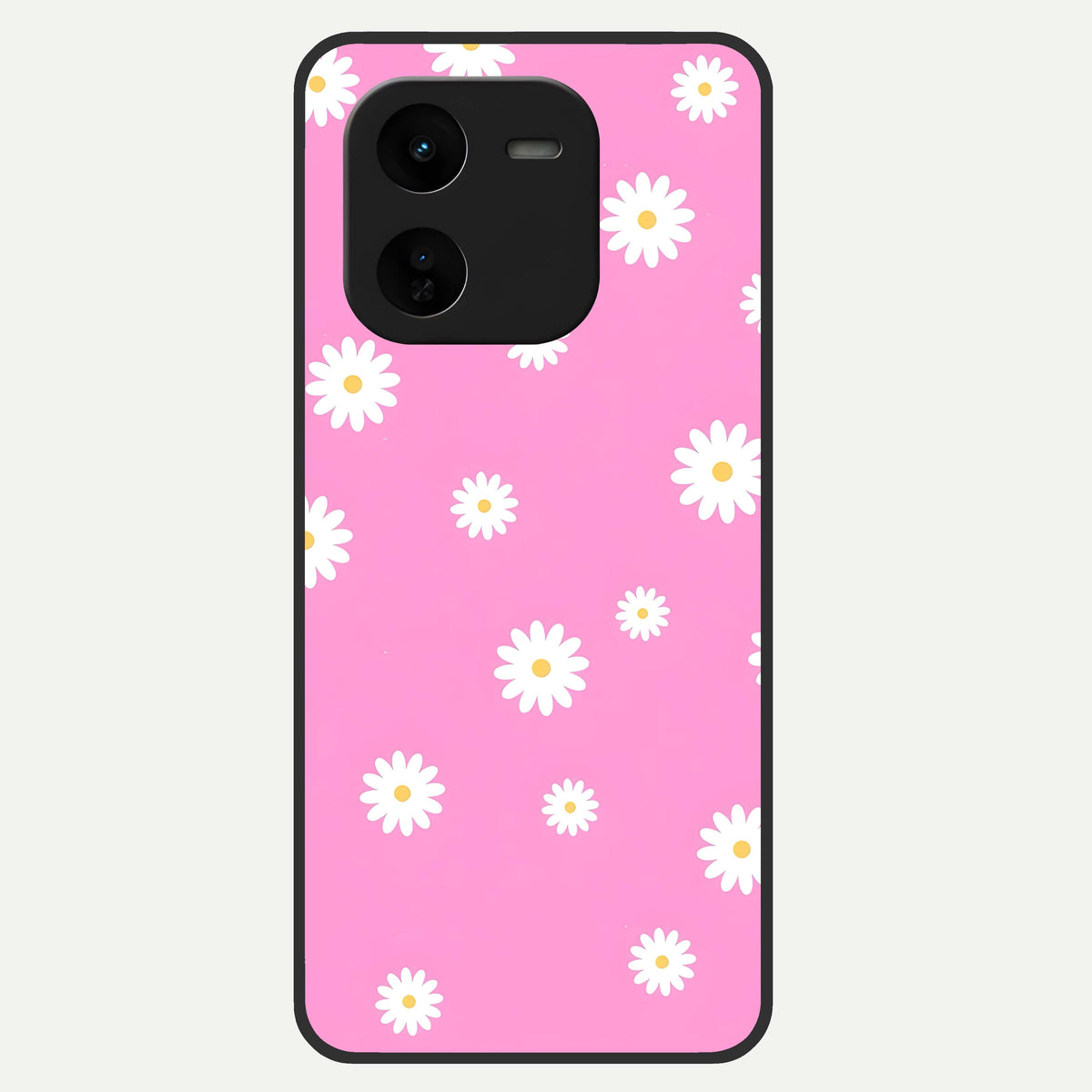  Bubblegum Daisy Pop Glass Case For iQOO Z9x 5G back cover – full design glossy printed glass finish