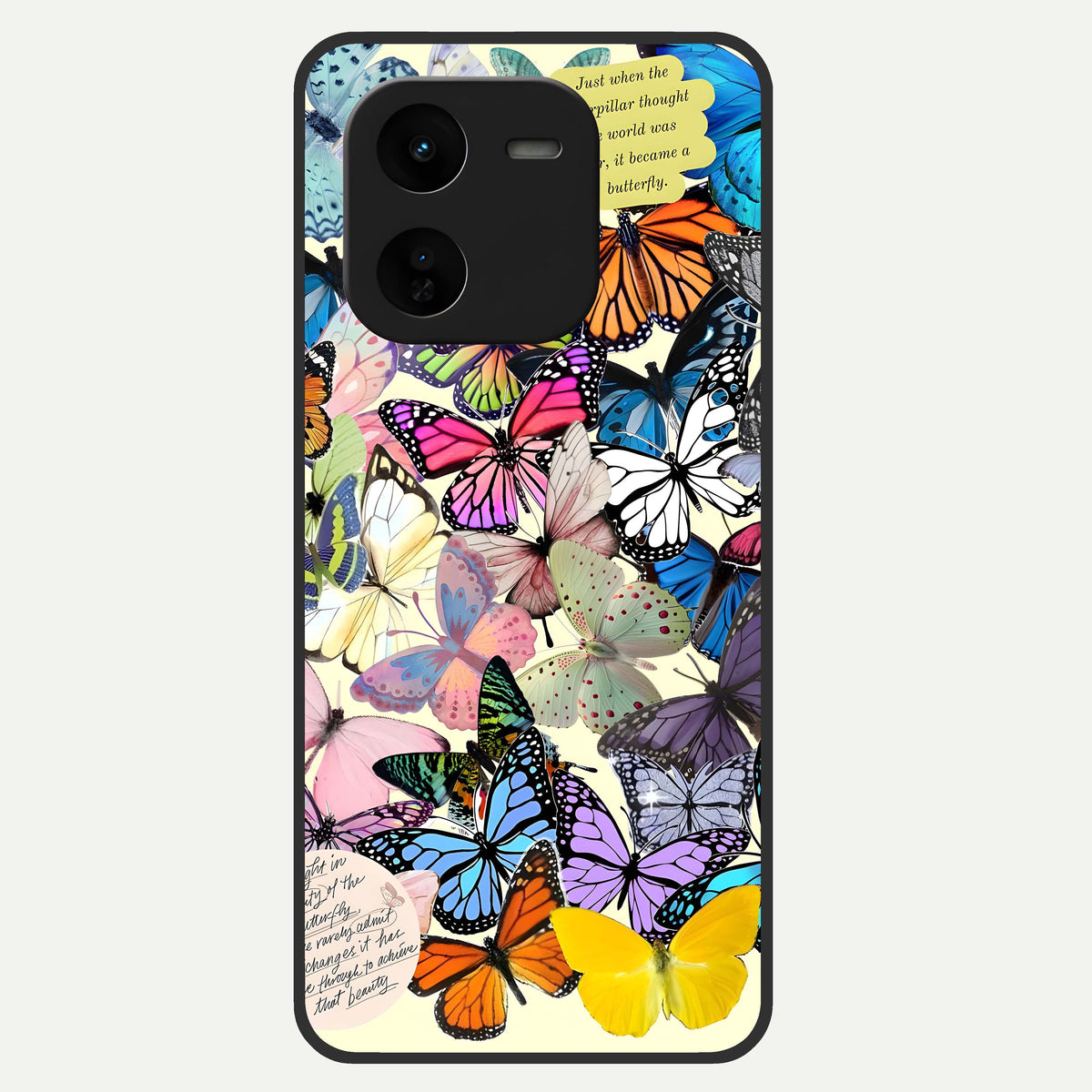  Butterflies Petal Dream Glass Case For iQOO Z9x 5G back cover – full design glossy printed glass finish