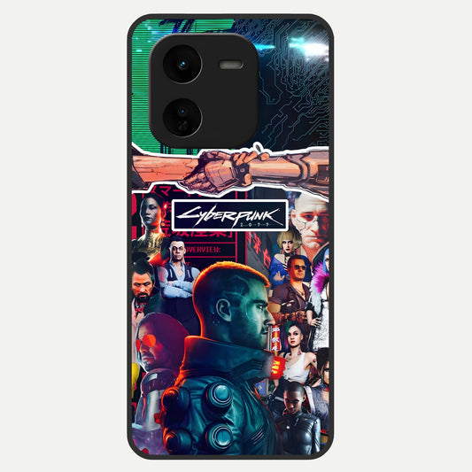 CYBERPUNK Legacy Glass Case For iQOO Z9x 5G back cover – full design glossy printed glass finish