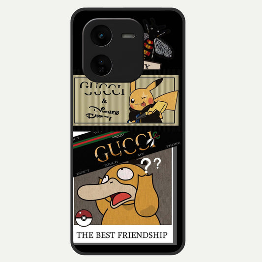  Cartoon Brand Play Mashup Glass Case For iQOO Z9x 5G back cover – full design glossy printed glass finish