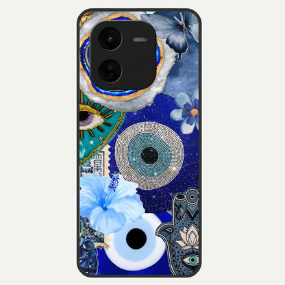  Celestial Blue Vision Glass Case For iQOO Z9x 5G back cover – full design glossy printed glass finish
