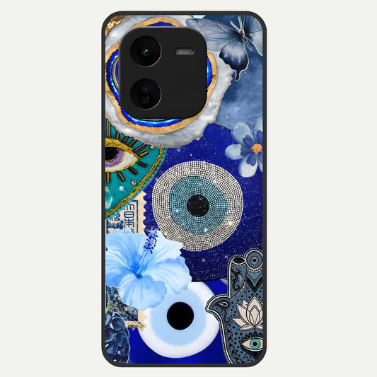  Celestial Blue Vision Glass Case For iQOO Z9x 5G back cover – full design glossy printed glass finish