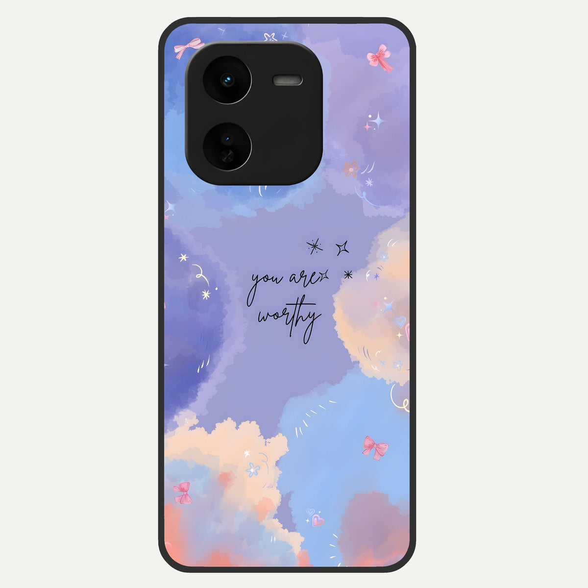  Celestial Cloud Magic Glass Case For iQOO Z9x 5G back cover – full design glossy printed glass finish