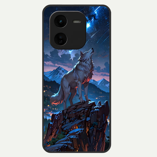  Celestial Wolf Howl Glass Case For iQOO Z9x 5G back cover – full design glossy printed glass finish