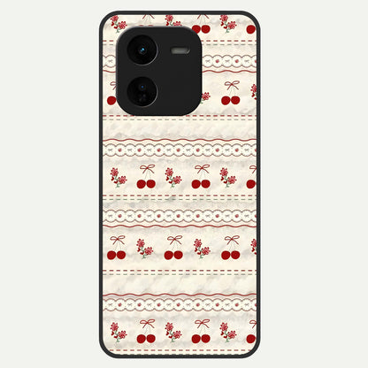  Cherry Bloom Charm Glass Case For iQOO Z9x 5G back cover – full design glossy printed glass finish