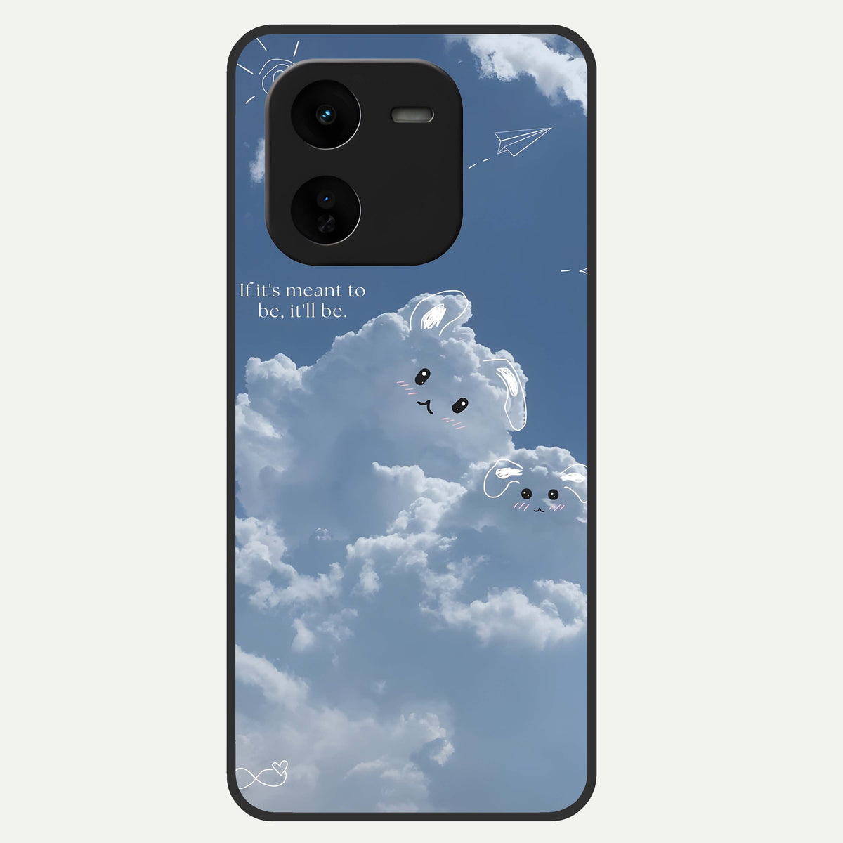  Cloud Bunny Dreams Glass Case For iQOO Z9x 5G back cover – full design glossy printed glass finish