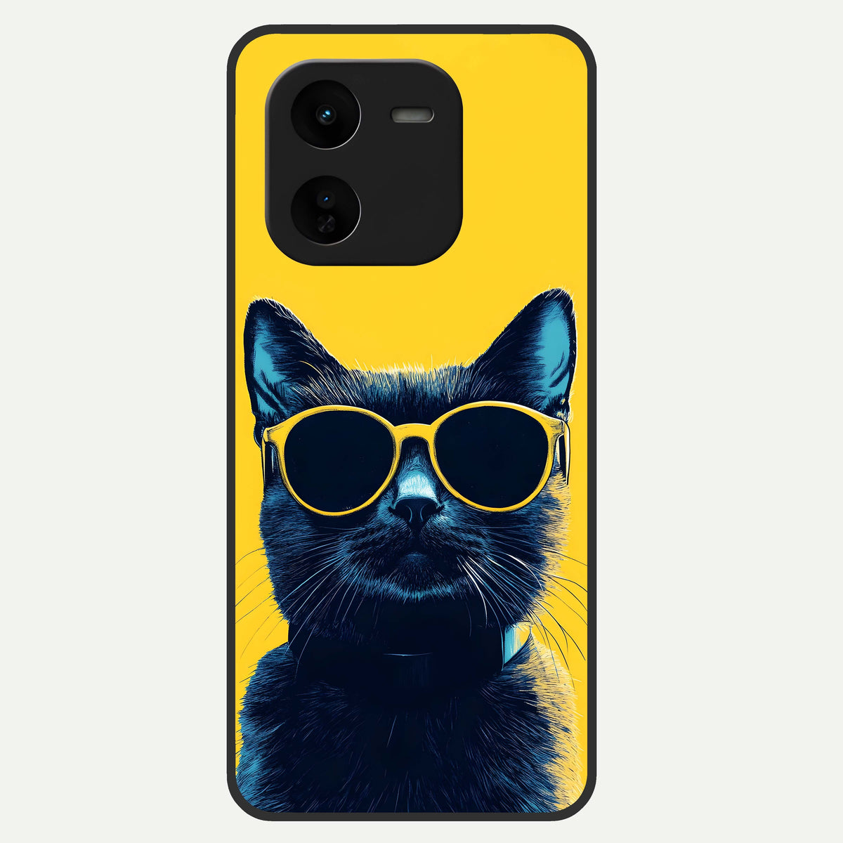 Cool Cat Vibes Glass Case For iQOO Z9x 5G back cover – full design glossy printed glass finish