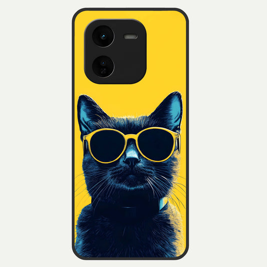  Cool Cat Vibes Glass Case For iQOO Z9x 5G back cover – full design glossy printed glass finish