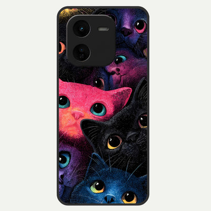  Cosmic Cats Dreams Glass Case For iQOO Z9x 5G back cover – full design glossy printed glass finish