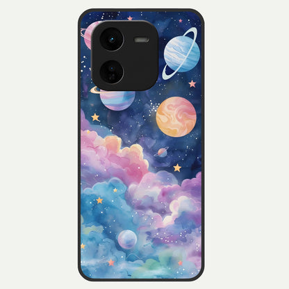  Cosmic Planet Dreams Glass Case For iQOO Z9x 5G back cover – full design glossy printed glass finish