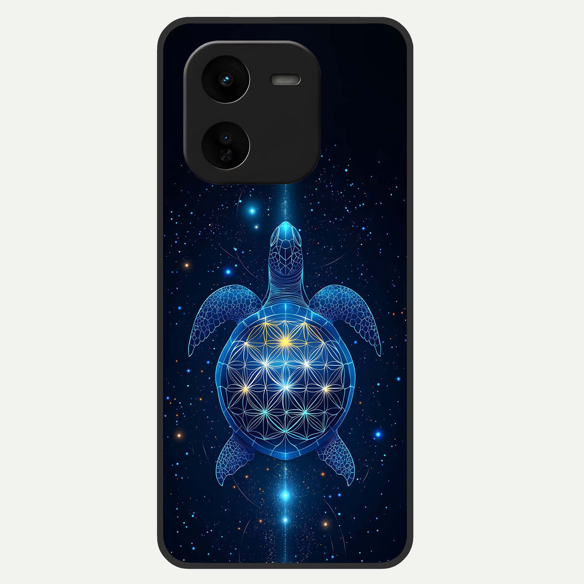  Crimson Blue Turtle Glass Case For iQOO Z9x 5G back cover – full design glossy printed glass finish