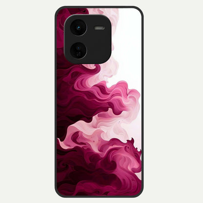  Crimson Wave Flow Glass Case For iQOO Z9x 5G back cover – full design glossy printed glass finish