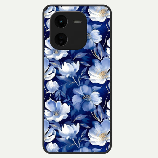  Cute Floral Patterns Glass Case For iQOO Z9x 5G back cover – full design glossy printed glass finish