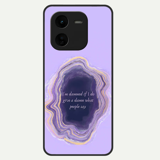  Damned People Quote Glass Case For iQOO Z9x 5G back cover – full design glossy printed glass finish