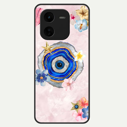  Divine Aura Bloom Glass Case For iQOO Z9x 5G back cover – full design glossy printed glass finish