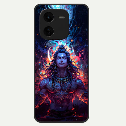  Divine Fire Shiv Glass Case For iQOO Z9x 5G back cover – full design glossy printed glass finish
