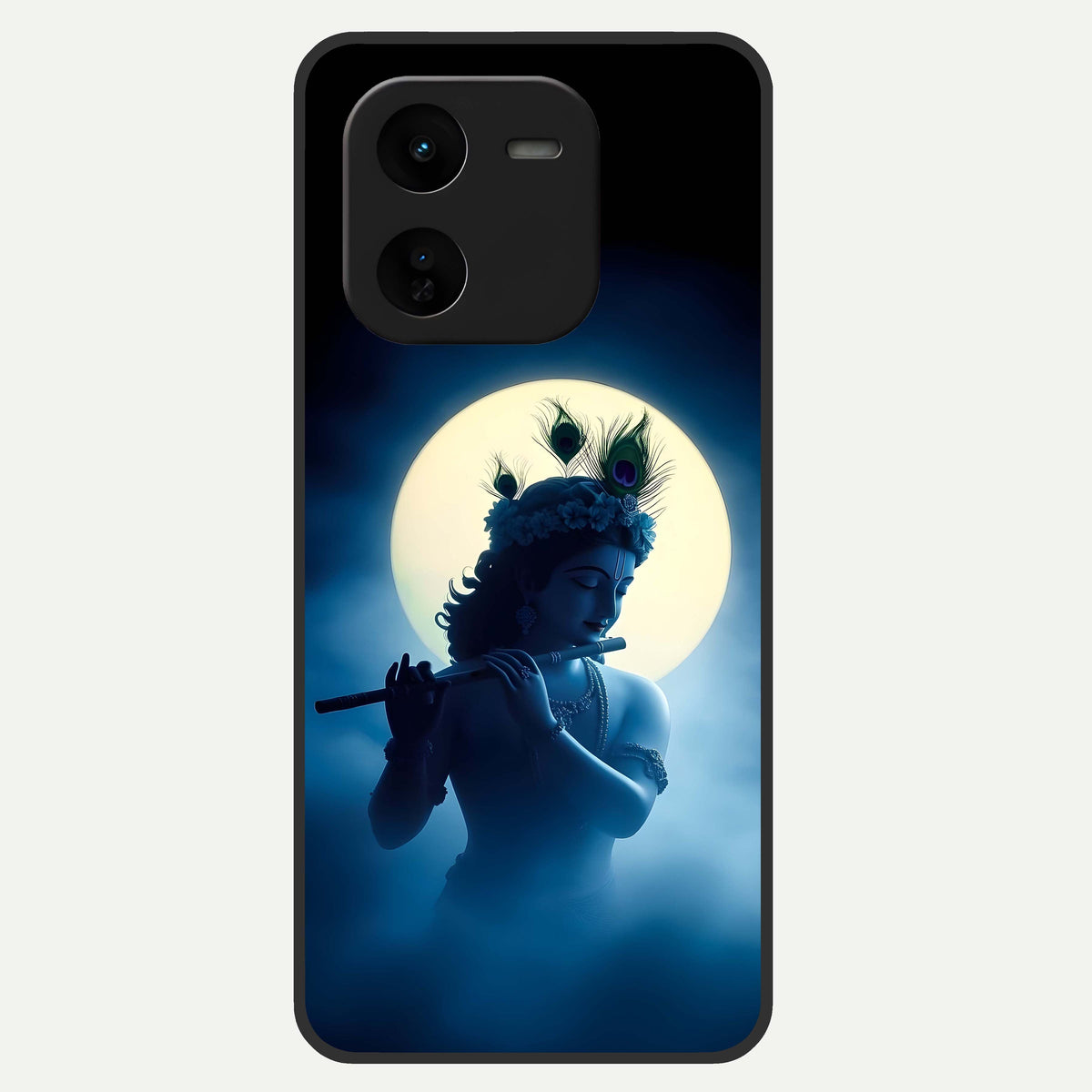  Divine Moon Flute Glass Case For iQOO Z9x 5G back cover – full design glossy printed glass finish