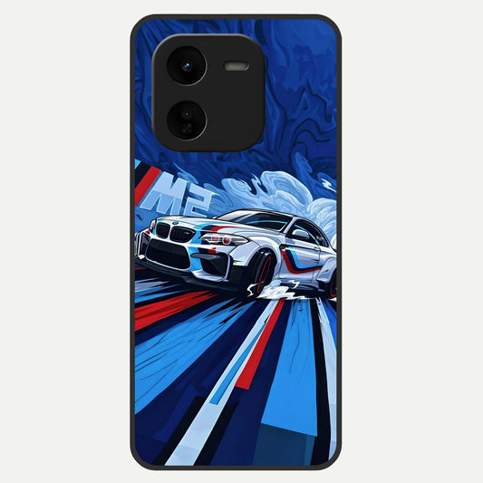  Drift Power Rush Glass Case For iQOO Z9x 5G back cover – full design glossy printed glass finish