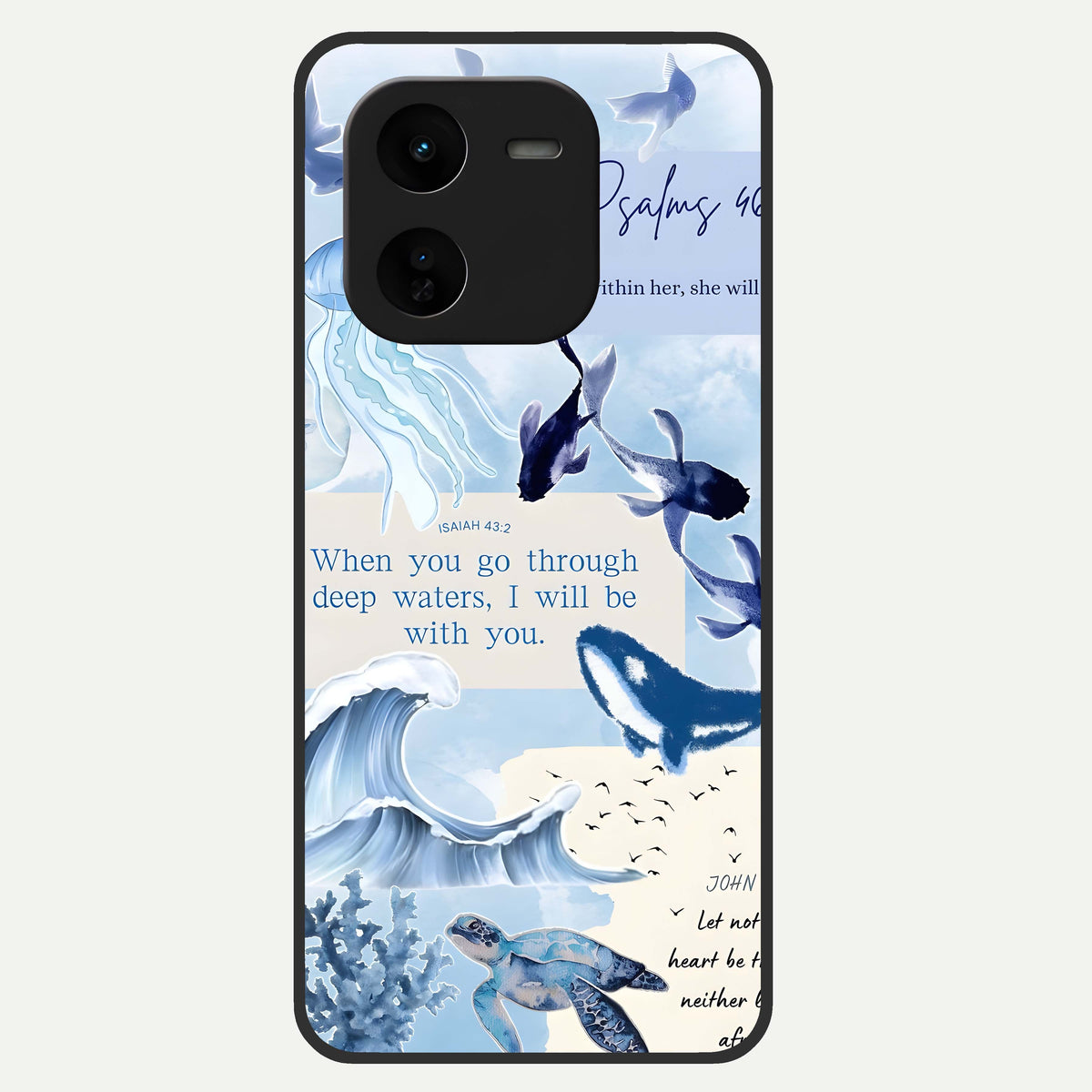  Faithful Ocean Promise Glass Case For iQOO Z9x 5G back cover – full design glossy printed glass finish