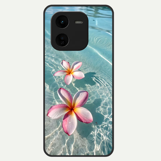  Floating Bloom Bliss Glass Case For iQOO Z9x 5G back cover – full design glossy printed glass finish