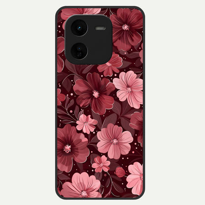  Flower Blush Bloom Glass Case For iQOO Z9x 5G back cover – full design glossy printed glass finish