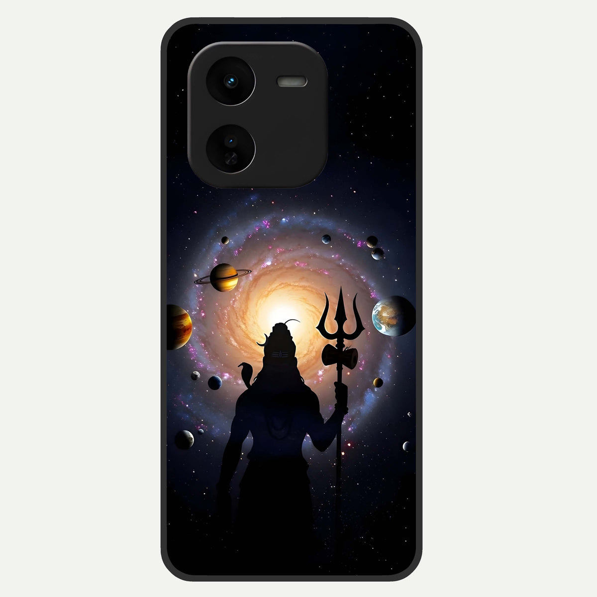  Galactic Shiva Vision Glass Case For iQOO Z9x 5G back cover – full design glossy printed glass finish