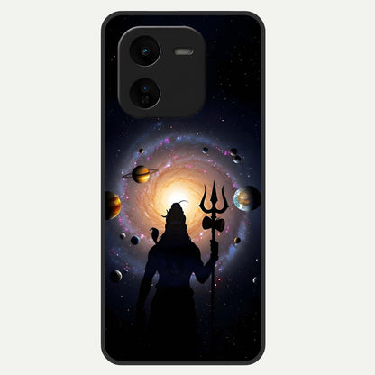  Galactic Shiva Vision Glass Case For iQOO Z9x 5G back cover – full design glossy printed glass finish