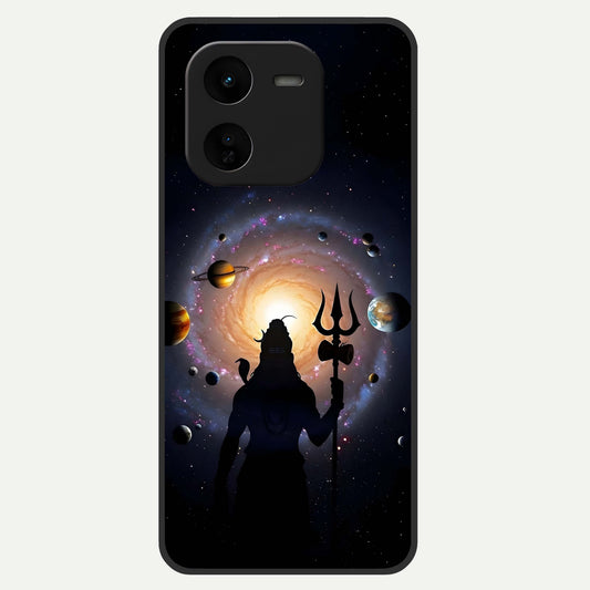  Galactic Shiva Vision Glass Case For iQOO Z9x 5G back cover – full design glossy printed glass finish