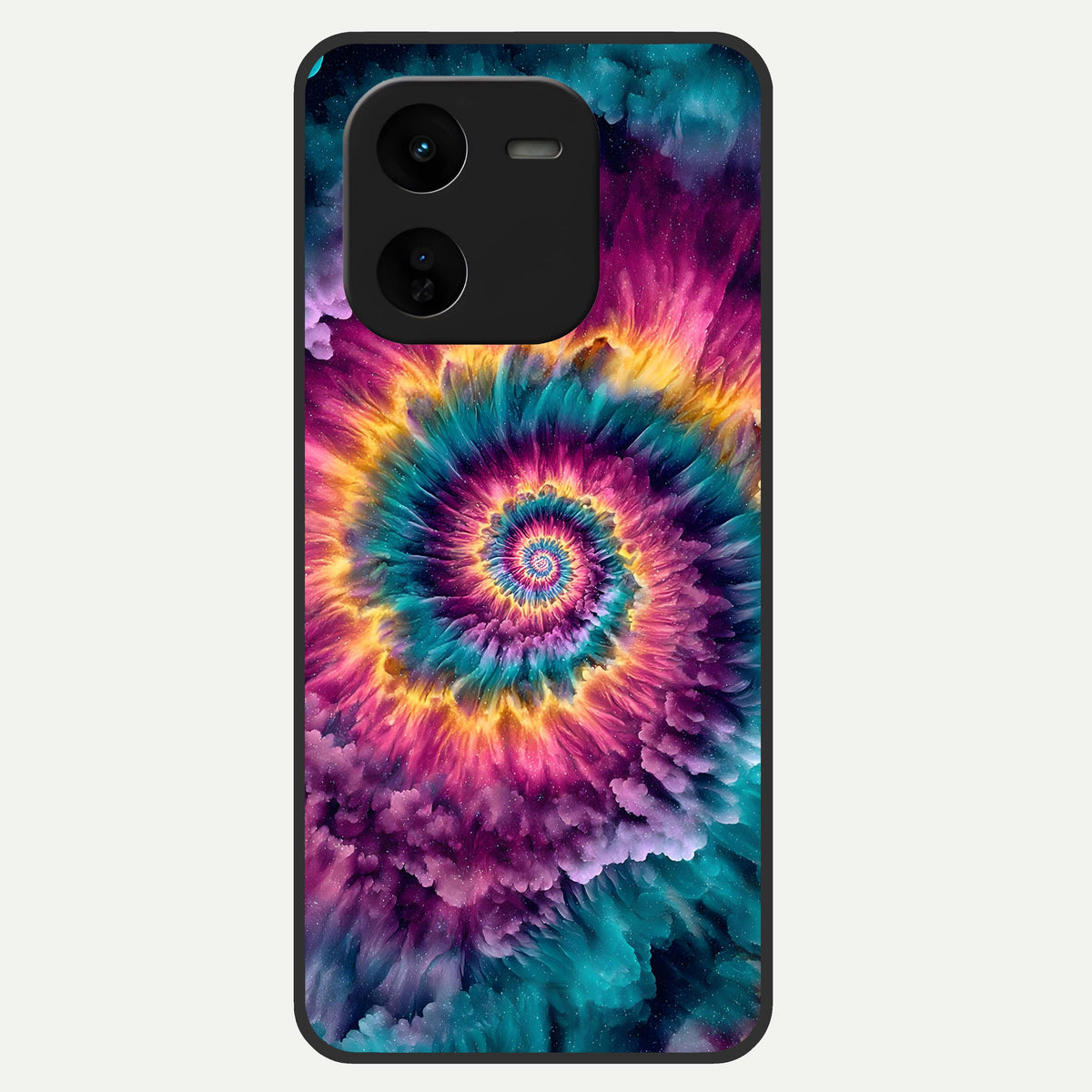  Galactic Spiral Burst Glass Case For iQOO Z9x 5G back cover – full design glossy printed glass finish