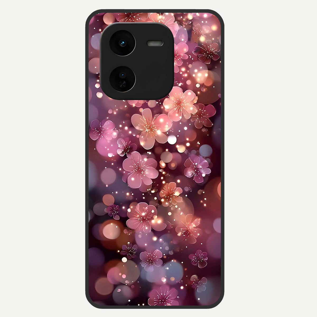  Glowing Petal Bliss Glass Case For iQOO Z9x 5G back cover – full design glossy printed glass finish