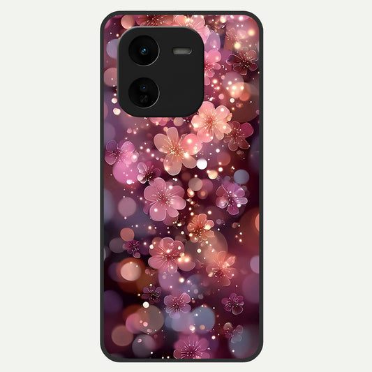  Glowing Petal Bliss Glass Case For iQOO Z9x 5G back cover – full design glossy printed glass finish