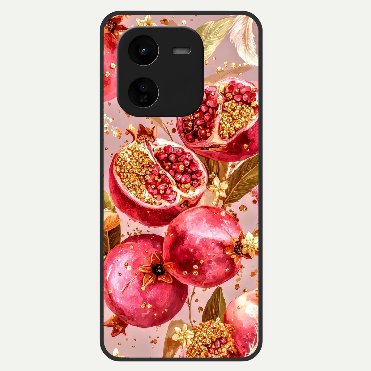  Golden Bloom Glow Glass Case For iQOO Z9x 5G back cover – full design glossy printed glass finish