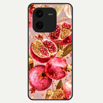 Golden Bloom Glow Glass Case For iQOO Z9x 5G back cover – full design glossy printed glass finish