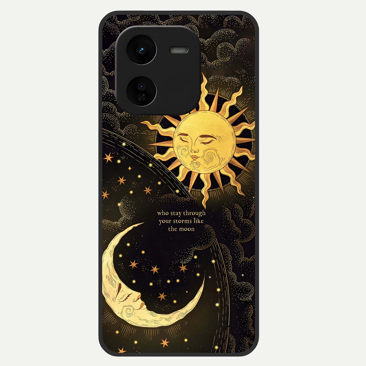  Golden Lunar Love Glass Case For iQOO Z9x 5G back cover – full design glossy printed glass finish