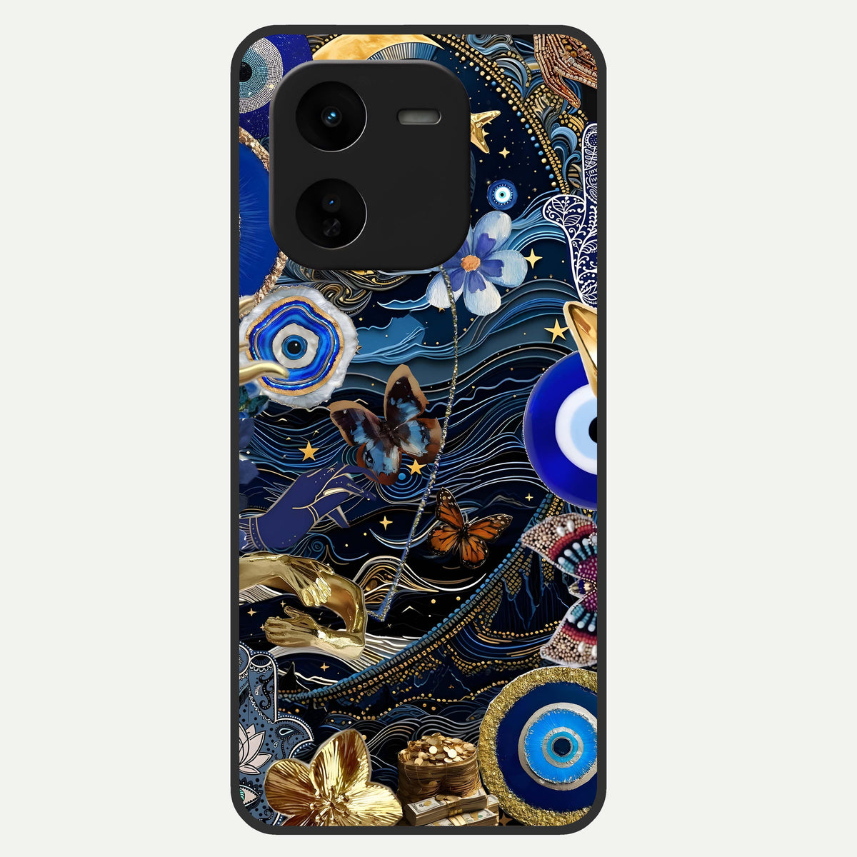  Golden Moon Magic Glass Case For iQOO Z9x 5G back cover – full design glossy printed glass finish